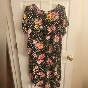 Now n Forever Black and White Polka Dot Floral Blouse Top